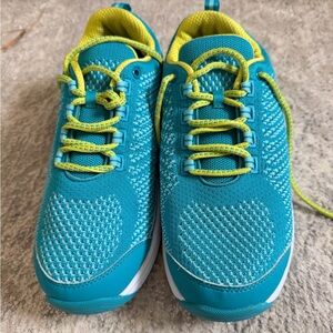 Women's Wide Athletic Shoes - Blue and Yellow